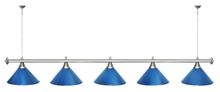 Лампа STARTBILLIARDS 5 пл. (плафоны коричневые,штанга коричневая,фурнитура золото)