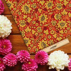 Ткань таффета царская хохлома