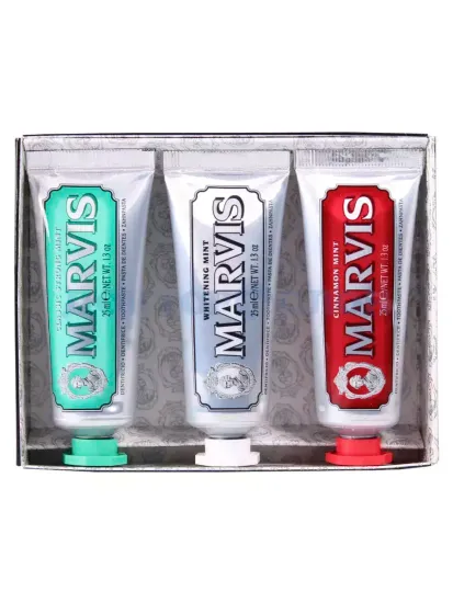 Подарочный набор зубных паст MARVIS (3х25мл) "Мята, Классическая насыщенная мята, Мята и корица"