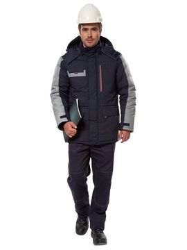 Куртка зимняя "Челленджер" (синий/св.серый)