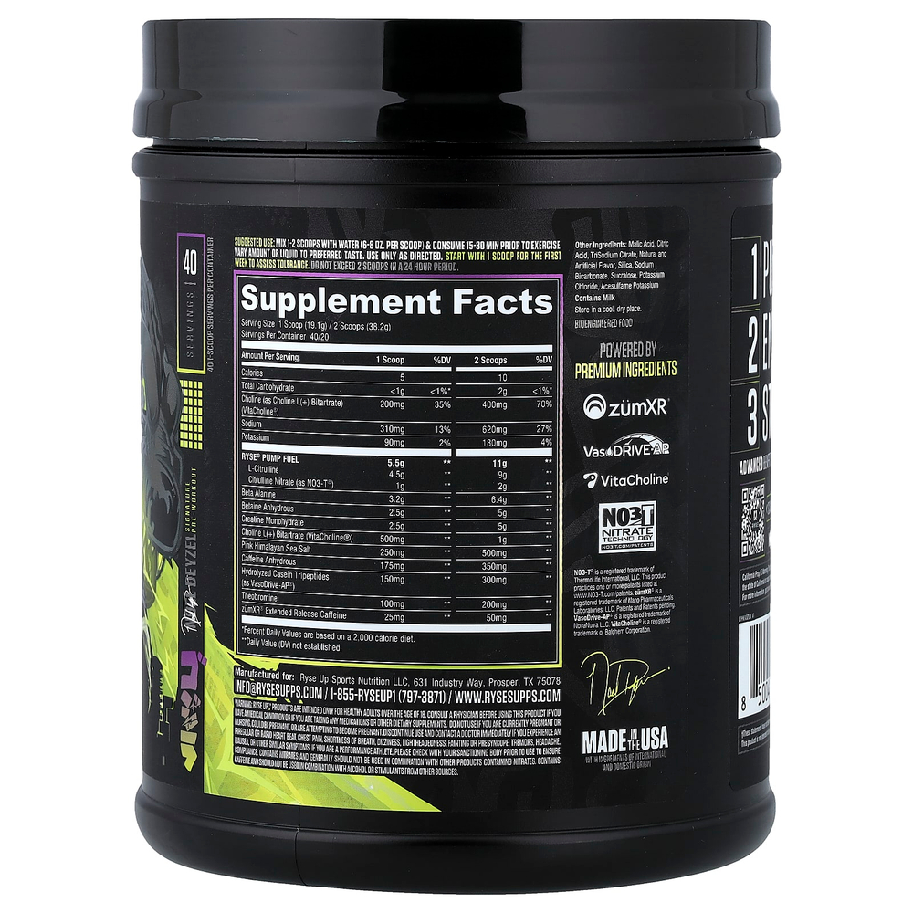 RYSE, предтренировочный комплекс, "Годзилла", ежевичный лимонад, 764 г (1,7 фунта)