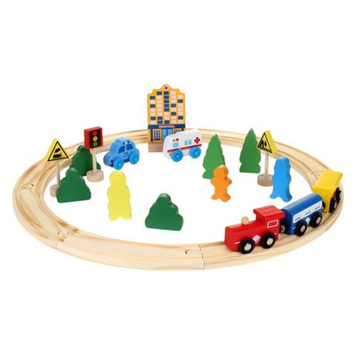 Развивающая игрушка Деревянная дорога 26 элементов, коробка C-41881