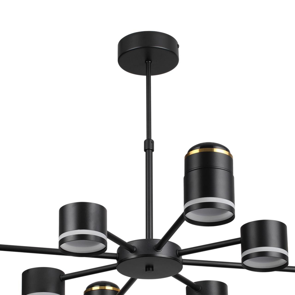 8234/8C COMFI LN25 000 черный, металл/акрил Люстра потолочная GX53 LED 8*10W + LED-проектор 4*5W 2700К 220V VIRSAVA