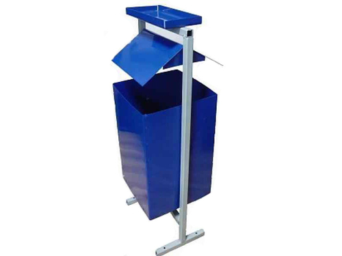 Урна У-2 квадратная с пепельницей синяя металл