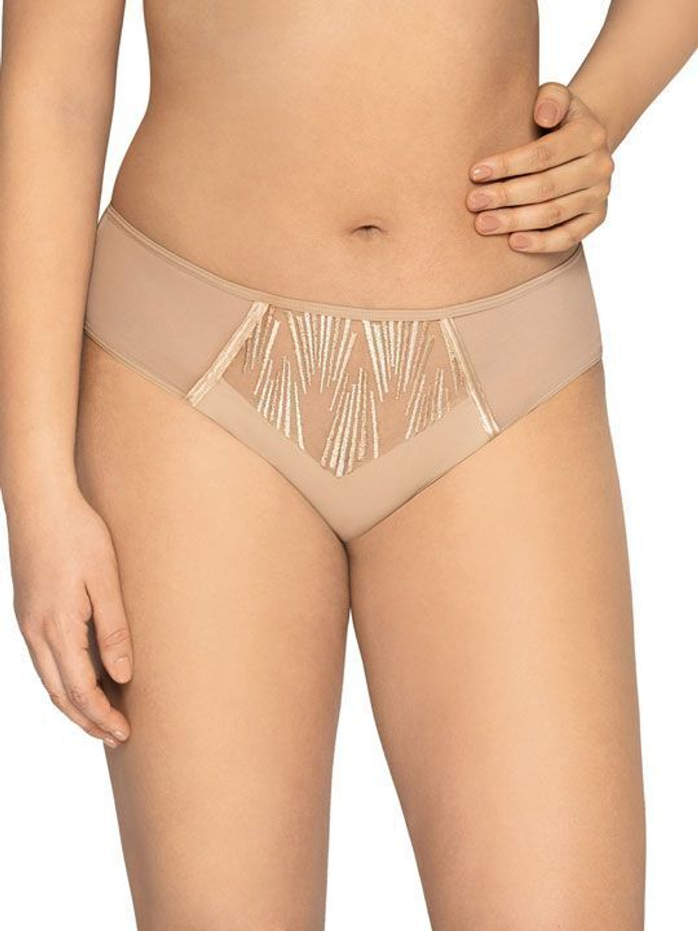 Трусики-слипы с эффектной вышивкой (Размер: XXL) (Цвет: телесный)