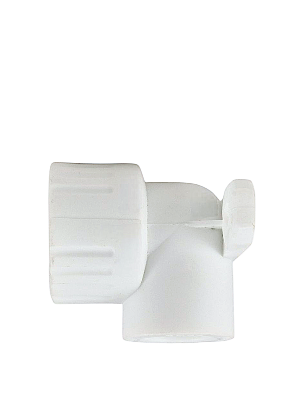 Угольник комбинированный с креплением PPR внутренняя резьба 20х 1/2,  белый, РТП (75/25)