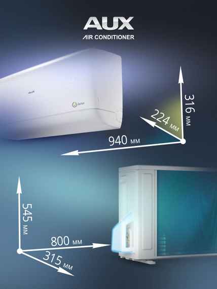 Настенная сплит-система AUX ASW-H12A4/JD-R1 + AS-H12A4/JD-R1, белый