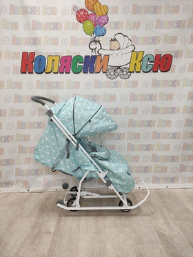 Санки-коляски Ника Наши Детки 3-1К с облачками голубая