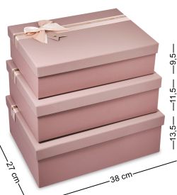 WF-182-A Набор коробок из 3 шт, темный розовый