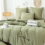 КПБ Однотонный Сатин Вышивка CH048, 1.5 спальный, наволочки 70-70 2 шт