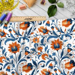 Ткань премиум шелк искусственный Армани сказочные цветы