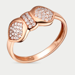 Кольцо для женщин из розового золота 585 пробы с фианитом (арт. 710706)