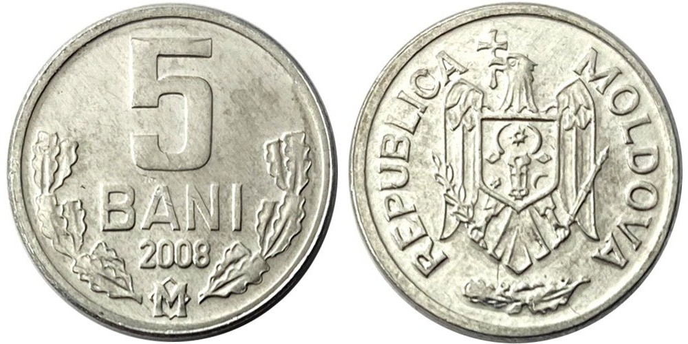 Молдавия 5 бань, 2008 Герб aUNC