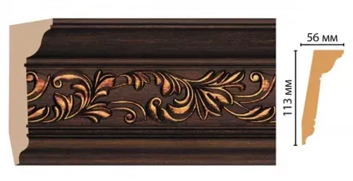 Плинтус потолочный DECOMASTER 129D-966 (113*56*2400мм)