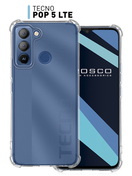 Чехол ROSCO для Tecno Pop 5 LTE оптом (арт. TCN-P5LTE-HARD-TPU-TRANSPARENT)