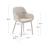 Стул Konna бежевого цвета со стальными бежевыми ножками