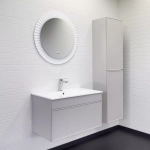 Тумба-умывальник для ванной Comforty Мадрид-80 серый шёлк с раковиной Comforty 80E