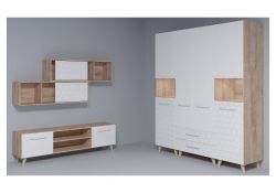 Шкаф Мариус М-01 дуб баррик / белый матовый