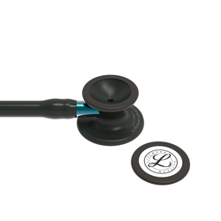 Стетоскоп Littmann Cardiology IV, черный, черная матовая акустическая головка, голубой ствол (6201)