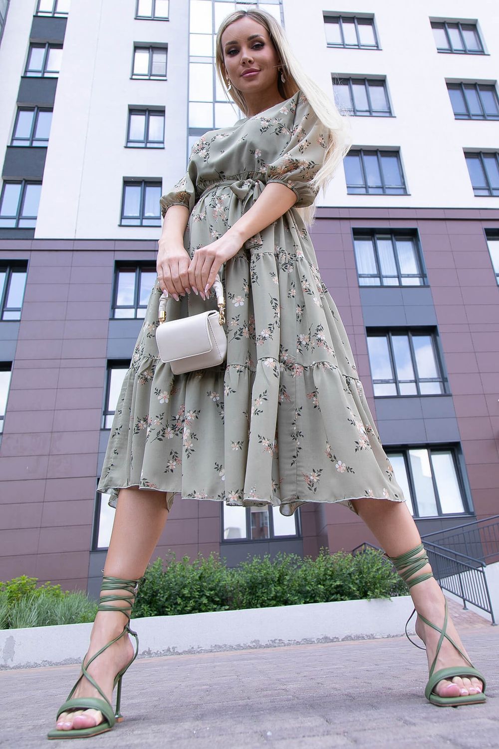 Платье "Виталина" (олива) НЬЮ П6073 LT Collection (Акция)