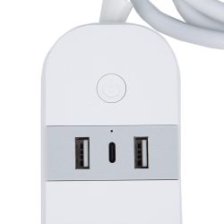 P-GCL4-1.8 A201-UC-WF WHITE Умный сетевой фильтр Wi-Fi. 1.8м Пвс 3х1.5. 4 гнезда. с-з. 2USB+Type-C 5В. 3A. 16A. До 3680Вт. Голосовое управление+приложение UnielSmart. TM Uniel