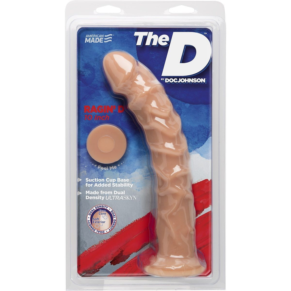 Телесный фаллоимитатор на присоске без мошонки The D Ragin’ D 10 Vanilla - 25,4 см. (Цвет: телесный)