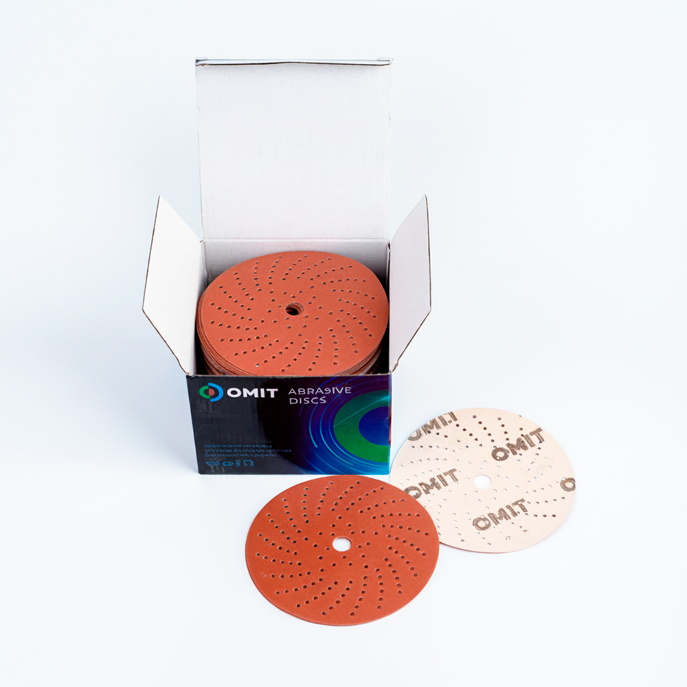 OMIT S680 Абразивный круг на бумажной основе 150мм 68018 P400 ОРАНЖЕВЫЙ с мультипылеотводом
