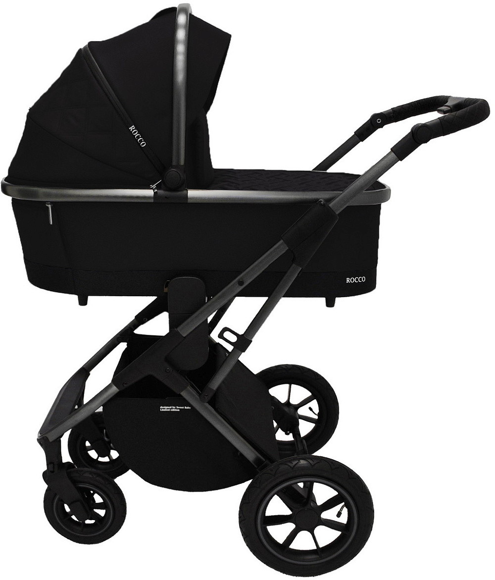 Коляска 4 в 1 Sweet Baby Rocco Air + автокресло Elegante Plus с базой i-Size ISOFIX DK780 Black (Air)