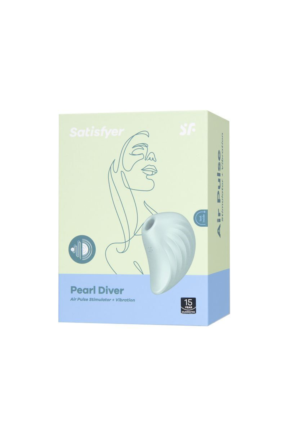 Салатовый вакуум-волновой стимулятор клитора Satisfyer Pearl Diver (Цвет: салатовый)