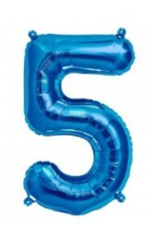 Шар цифра №5 Синий