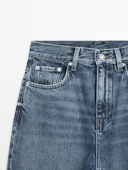 Massimo Dutti Джинсы с широкими штанинами, средне-синий