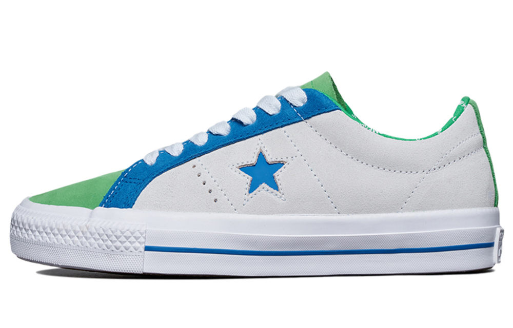 Converse one star Pro Vintage Waterproof Shock Absorbing Low Panel Shoes White and Green Blue