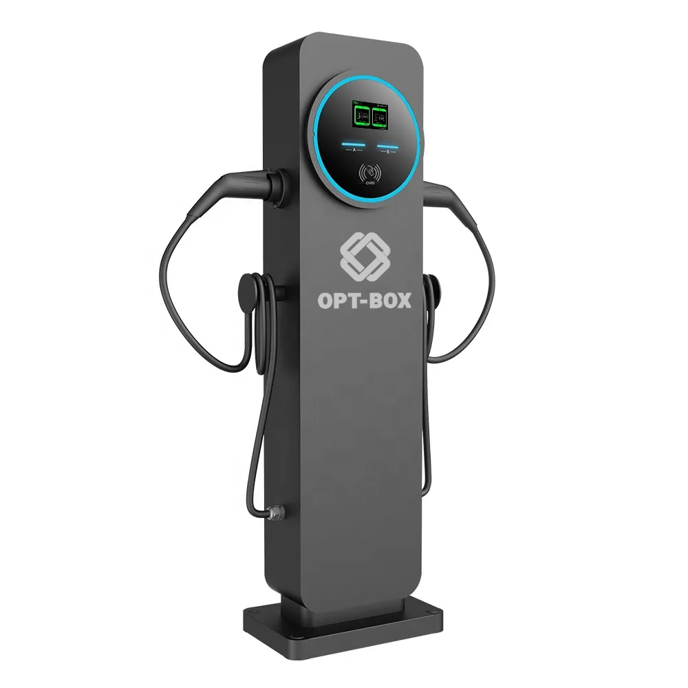 Зарядная станция OPT-BOX Bisness Shuko; 44 kW; 4,5m Кабель GBT + 4,5m Кабель Type2; WiFi+Ethernet