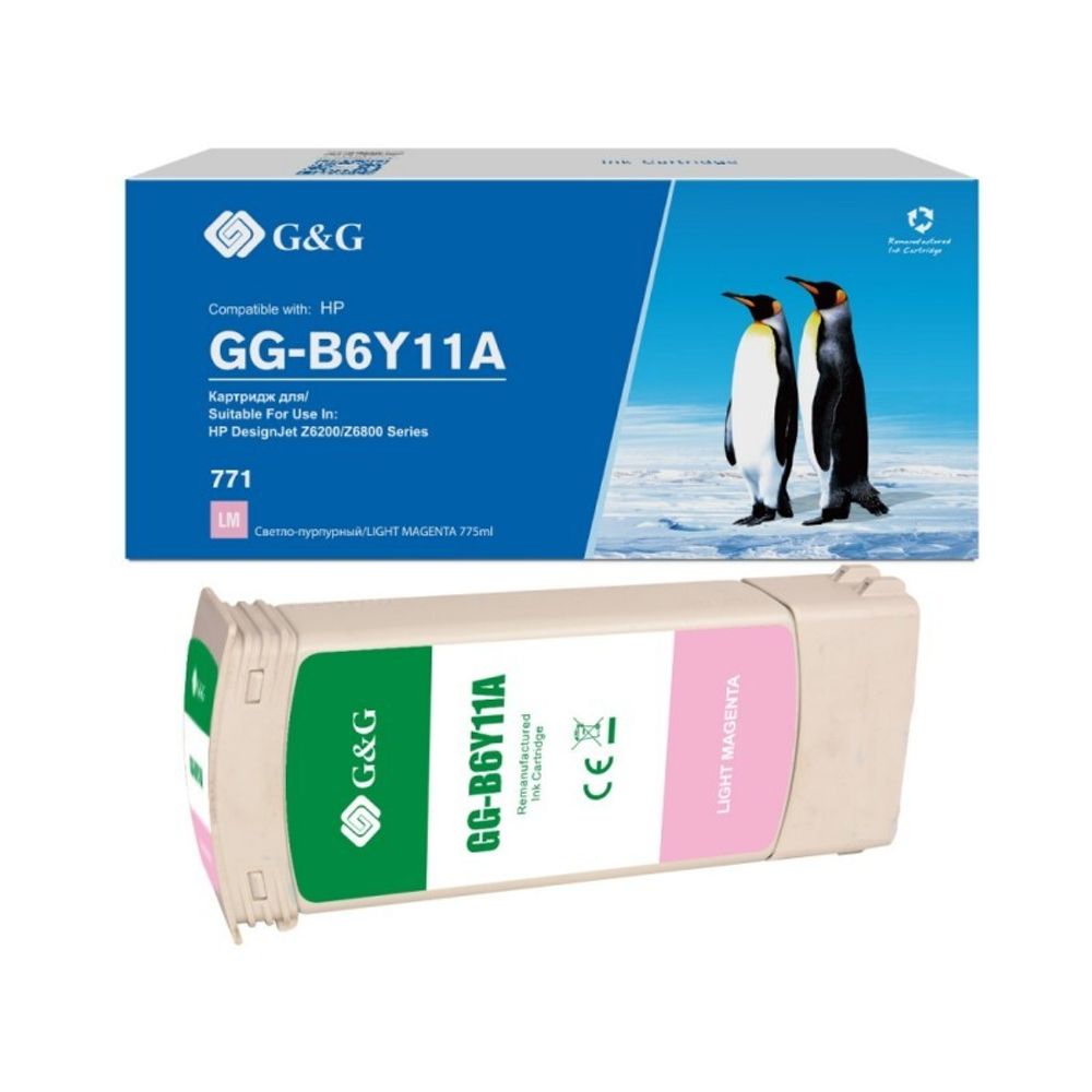 Картридж G&amp;G аналог HP B6Y11A (771C) для DesignJet Z6200 светло-пурпурный