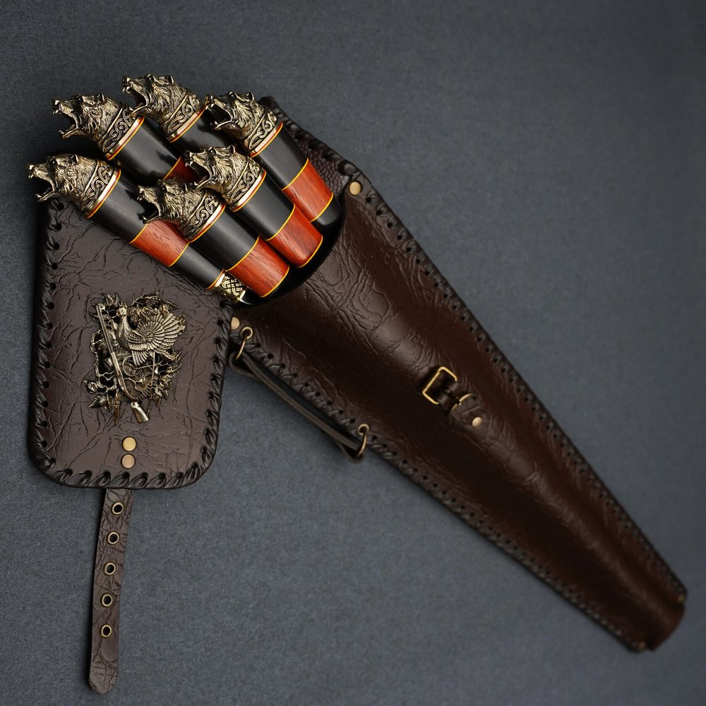 Подарочный набор шампуров "Медведь Prime", рукояти граб-падук