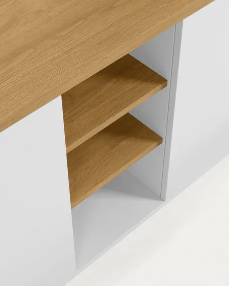 Сервант Abilen из шпона дуба и белый лак  180 x 75 cm