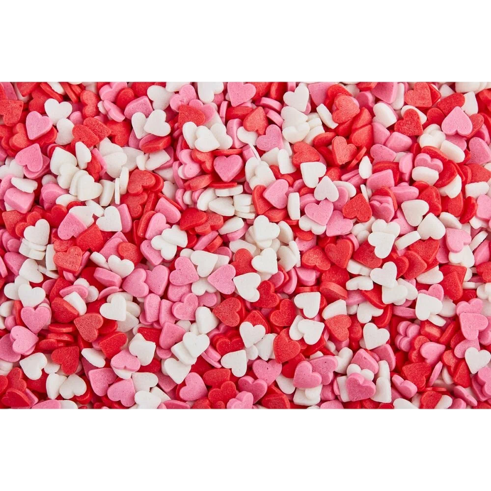 Посыпка "Сердечки" красно/белые/розовые 50г