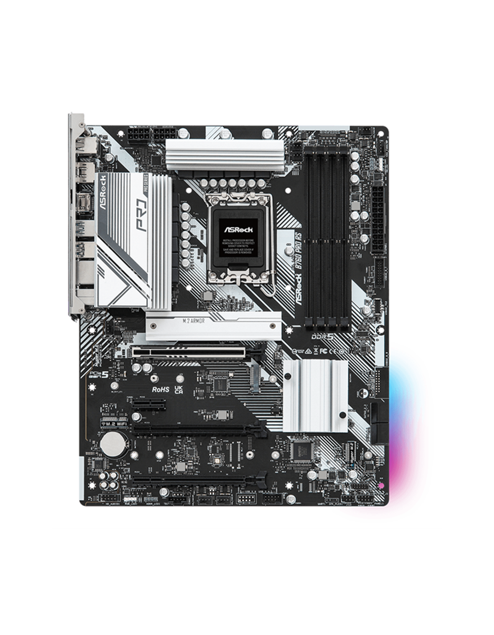 ASROCK B760 PRO RS, LGA1700, B760, 4*DDR5, 4*SATA, 3*M.2, 6*USB 3.2, 4*USB 2.0, Type-C, 3*PCIx16, 1*PCIx1, 1xM.2 (Key E), HDMI+DP, ATX