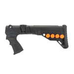 Телескопический складной приклад с патронташем Remington 870/750, DLG Tactical. Черный