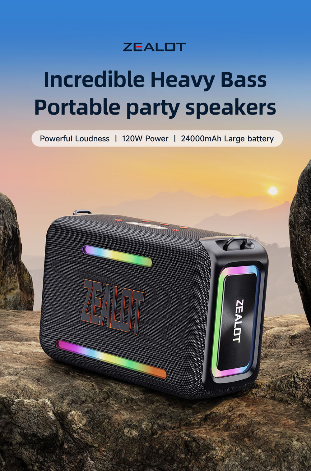 Беспроводная колонка ZEALOT S95, 120W c RGB подсветкой
