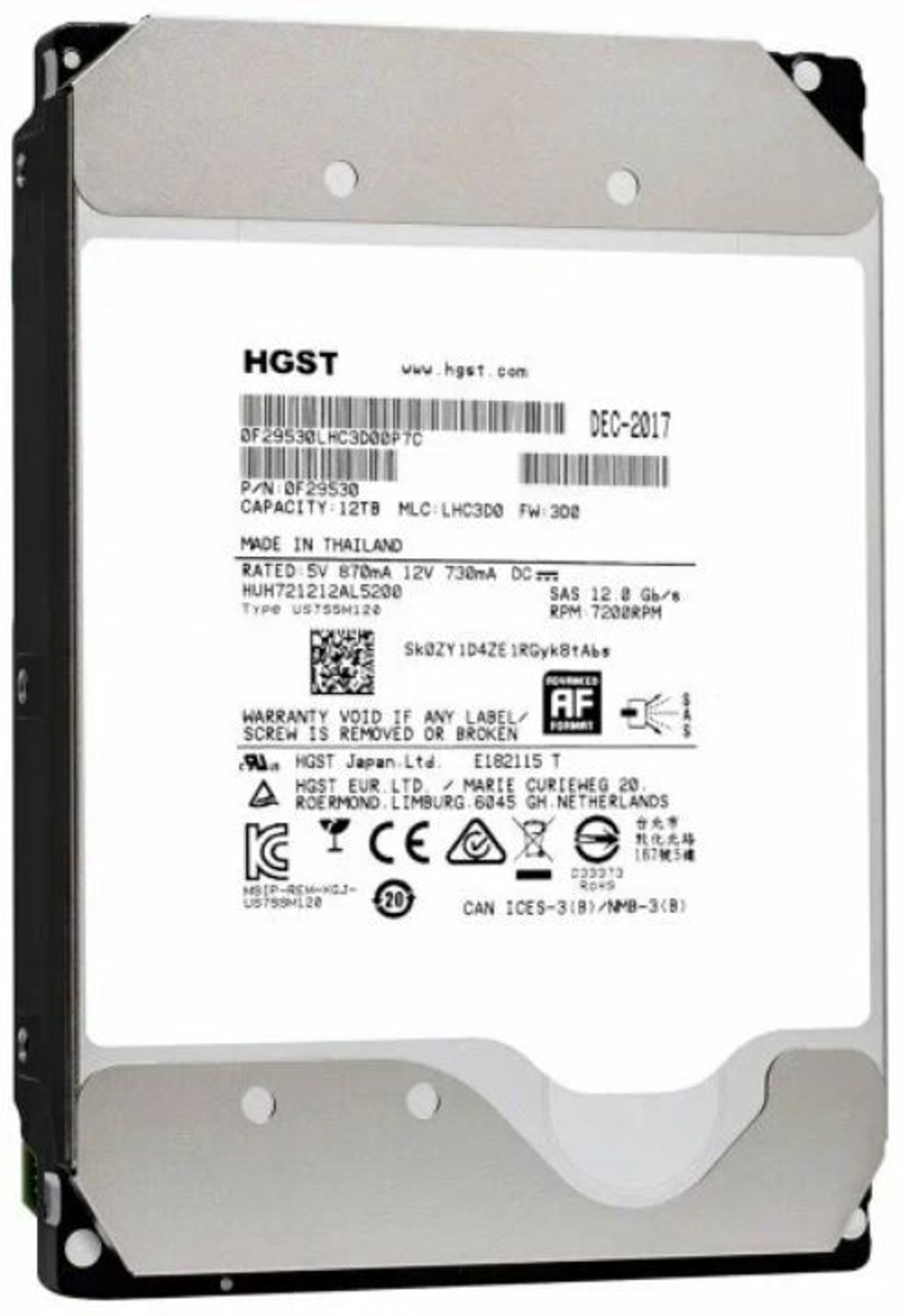 Жесткий диск 12TB SAS 12Gb/s Western Digital HUH721212AL5200