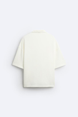 ZARA ТОЛСТОВКА С КОРОТКОЙ ЗАСТЕЖКОЙ-МОЛНИЕЙ, ЖЕЛТОВАТО-БЕЛЫЙ