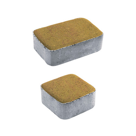 Тротуарная плитка КЛАССИКО - Листопад гладкий Сахара, комплект из 2 видов плит