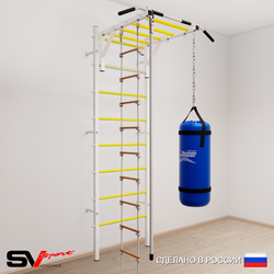 Шведская стенка Sv Sport усиленная 6342 (Турник рукоход/Канат/Лестница/Цепь/Мешок 22кг)