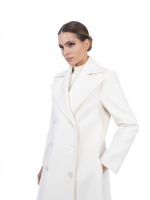 Женское кашемировое двубортное пальто с английским воротником