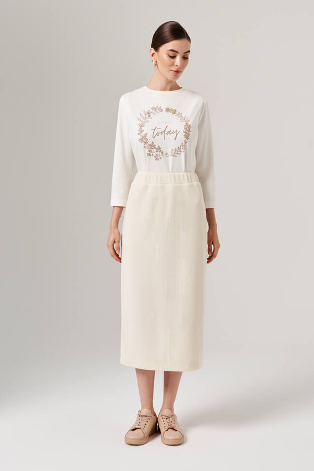 4861 Юбка женская (молочный)