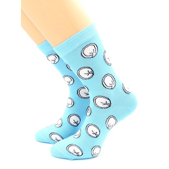 Носки с принтом "Пельмешки" голубые Hobby Line