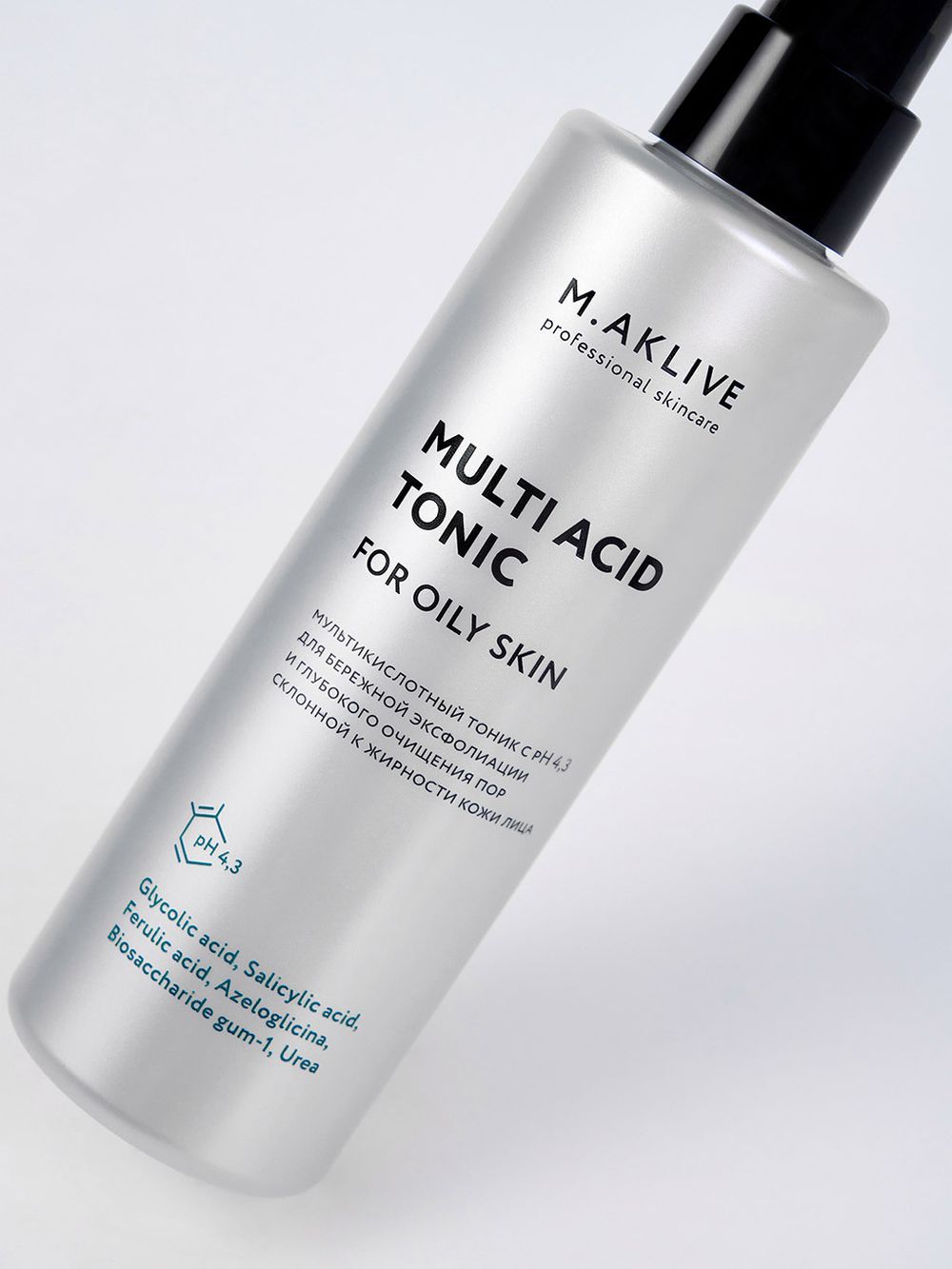 M.Aklive Мультикислотный тоник для жирной кожи, 200 мл.