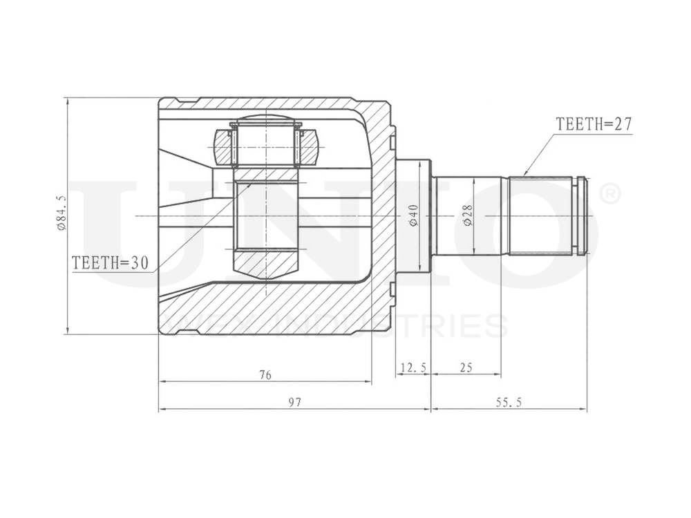 ШРУС внутренний UNIO CVJ-30126