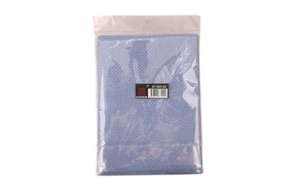 Glosswork Chamois Cloth Perforated, 50x45cm, 300gsm, синий, искусственная замша перфорированная